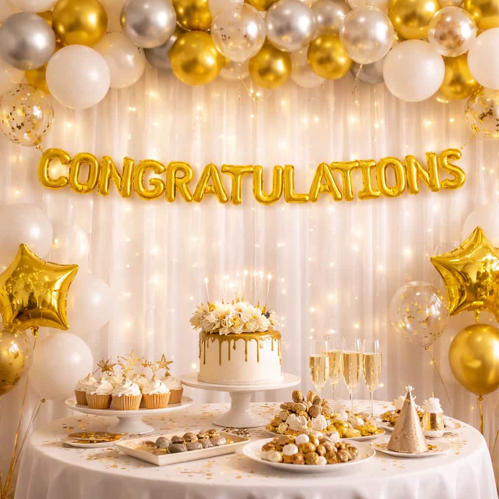 Congratulations Letter Foil Balloon Banner For Graduation Party Decoration and Celebration