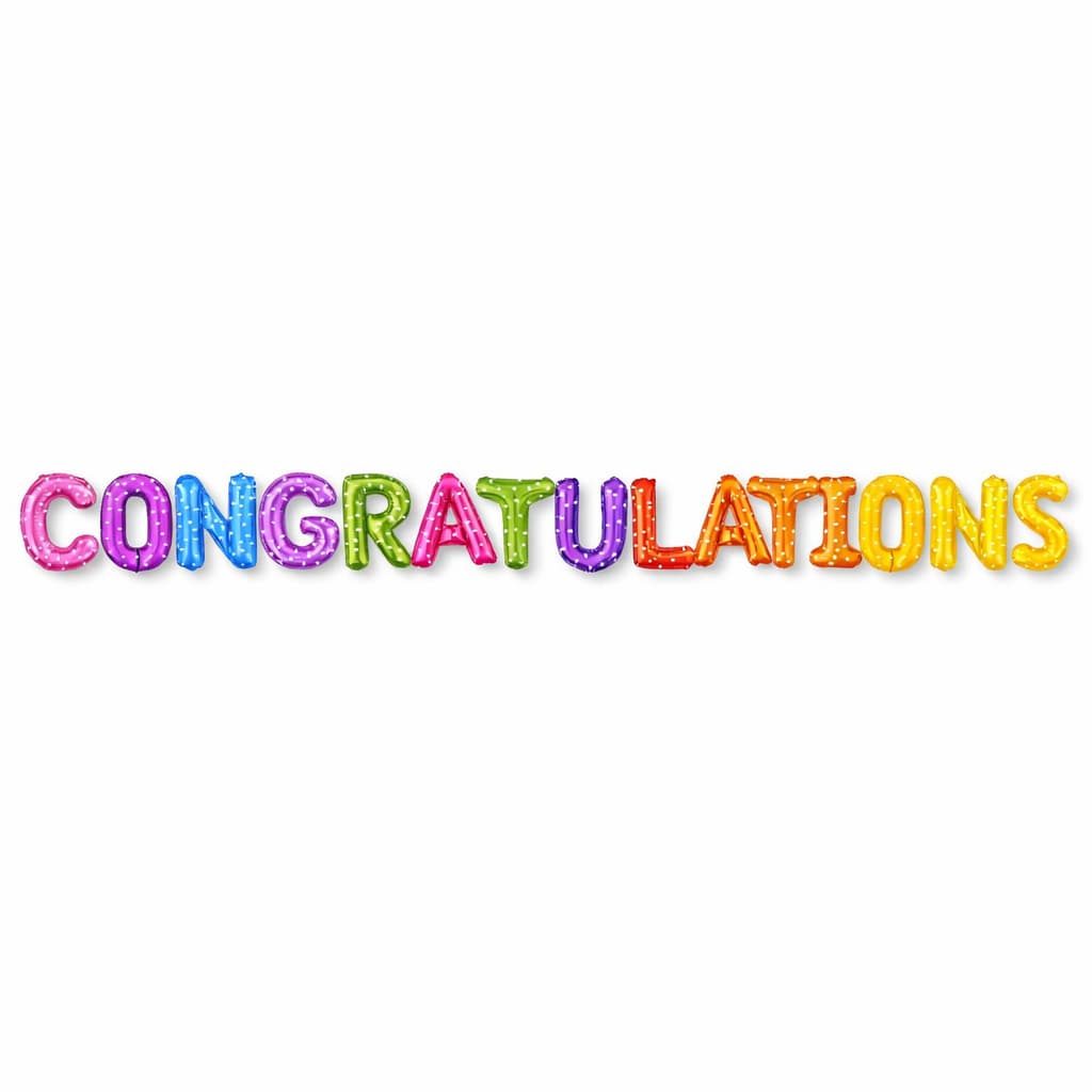 Congratulations Letter Foil Balloon Banner For Graduation Party Decoration and Celebration