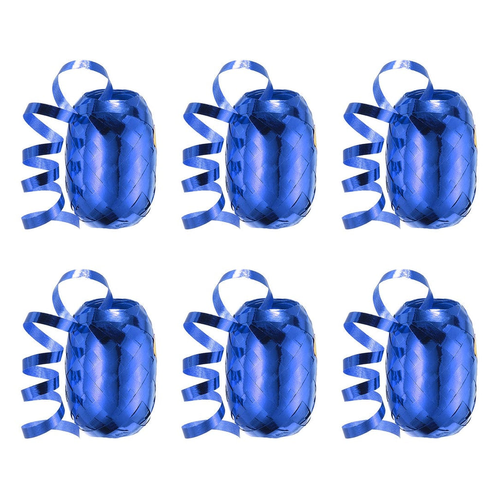 Blue Curly Ribbon for Balloons for Party and Gift Decoration (Pack of 6)