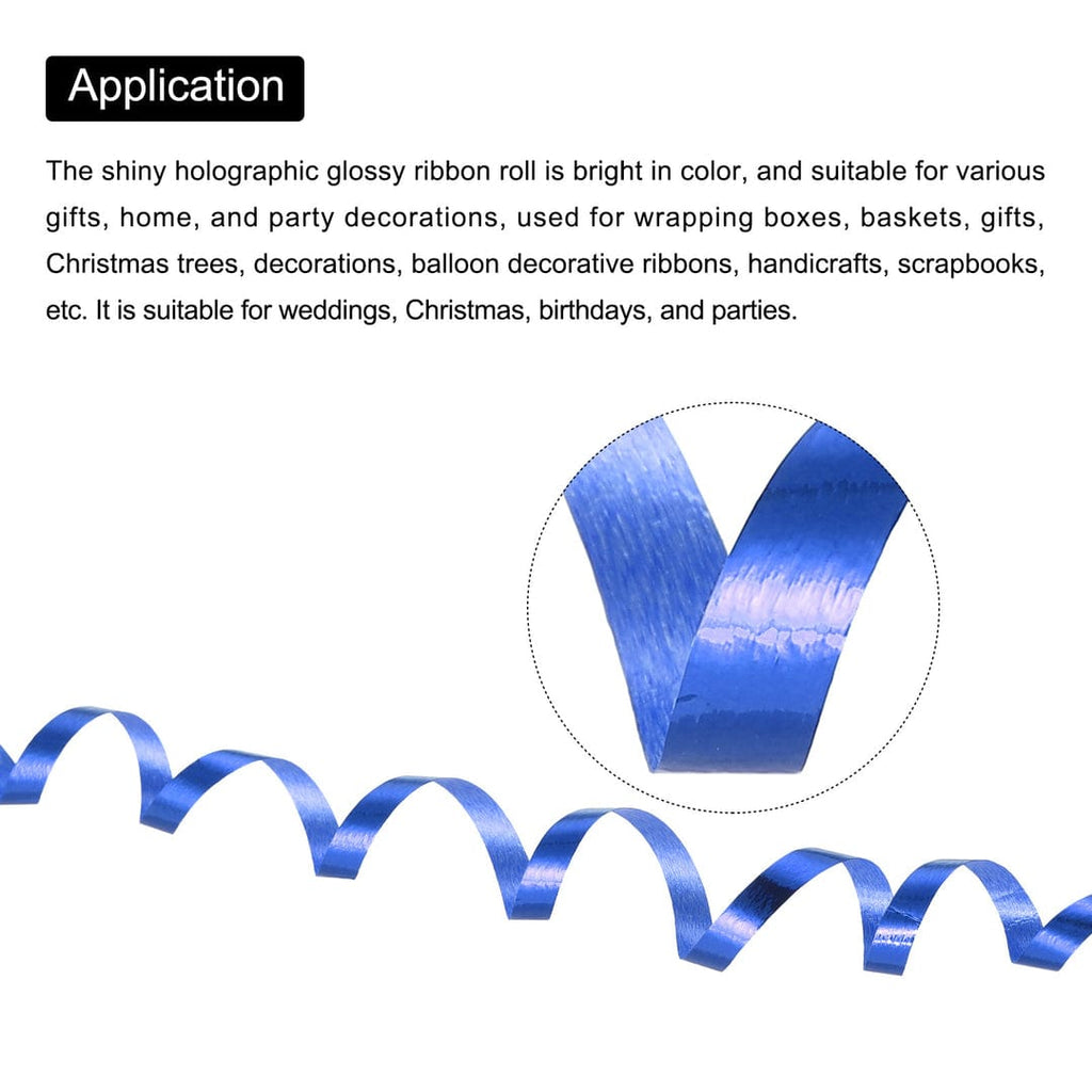 Blue Curly Ribbon for Balloons for Party and Gift Decoration (Pack of 6)