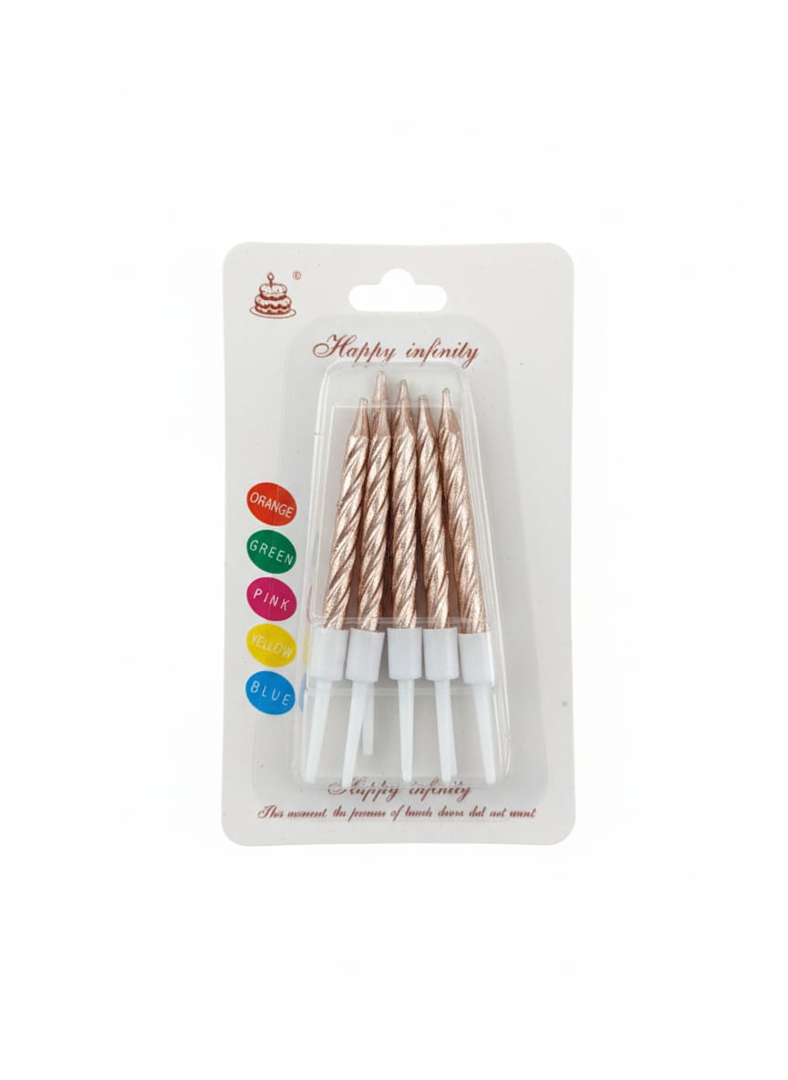 Curly Multicolor Birthday Cake Candles (Pack of 5)