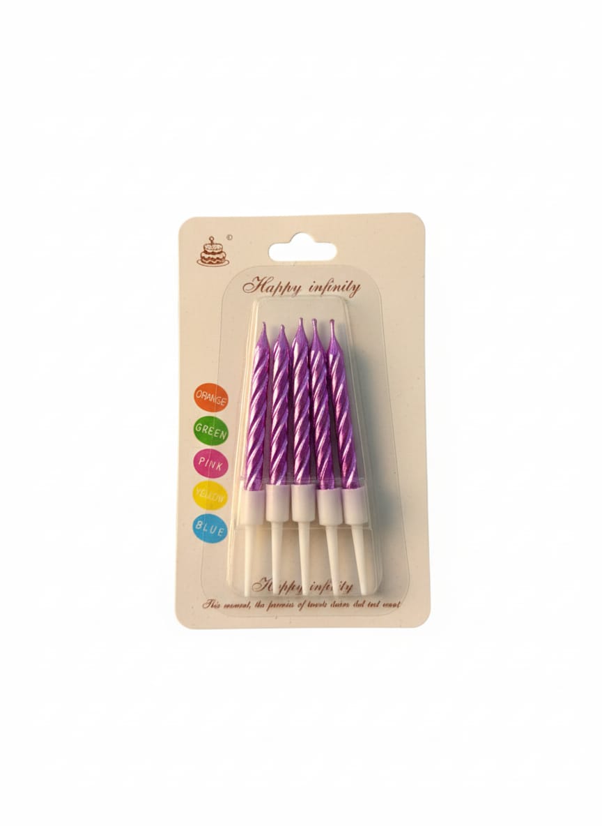 Curly Multicolor Birthday Cake Candles (Pack of 5)