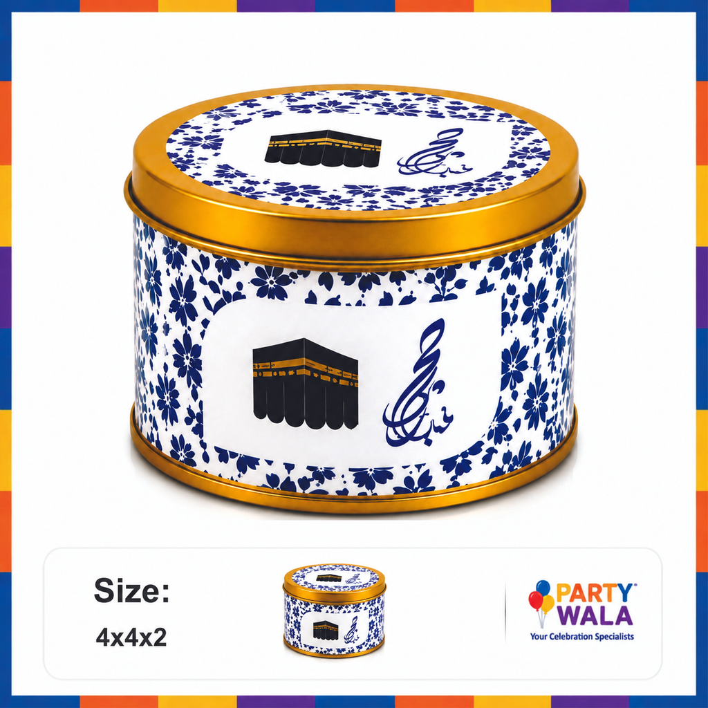 Tin Box Premium Tabarruk Gift – Hajj Mubarak Design (250 g)
