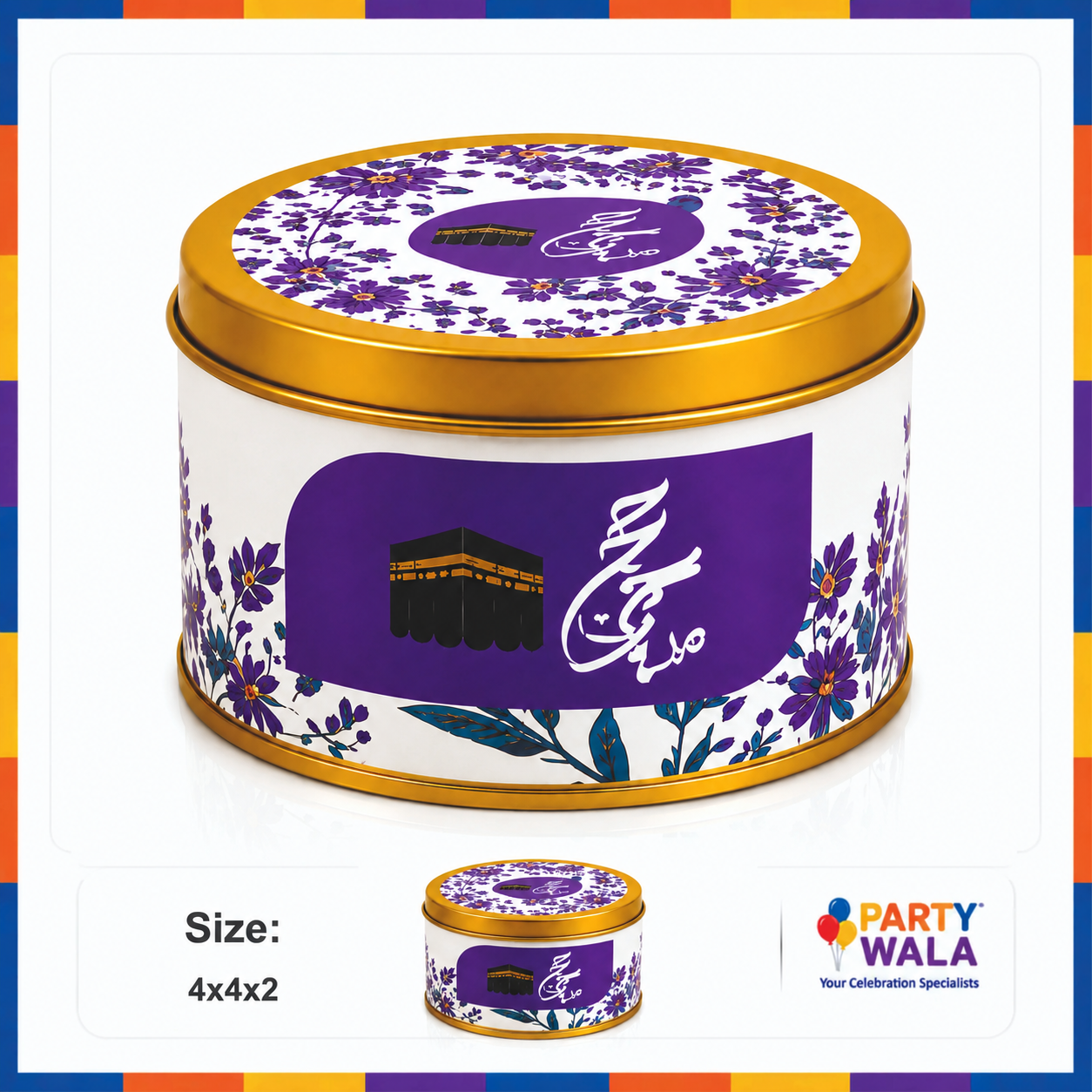 Tin Box Premium Tabarruk Gift – Hajj Mubarak Design (250 g)