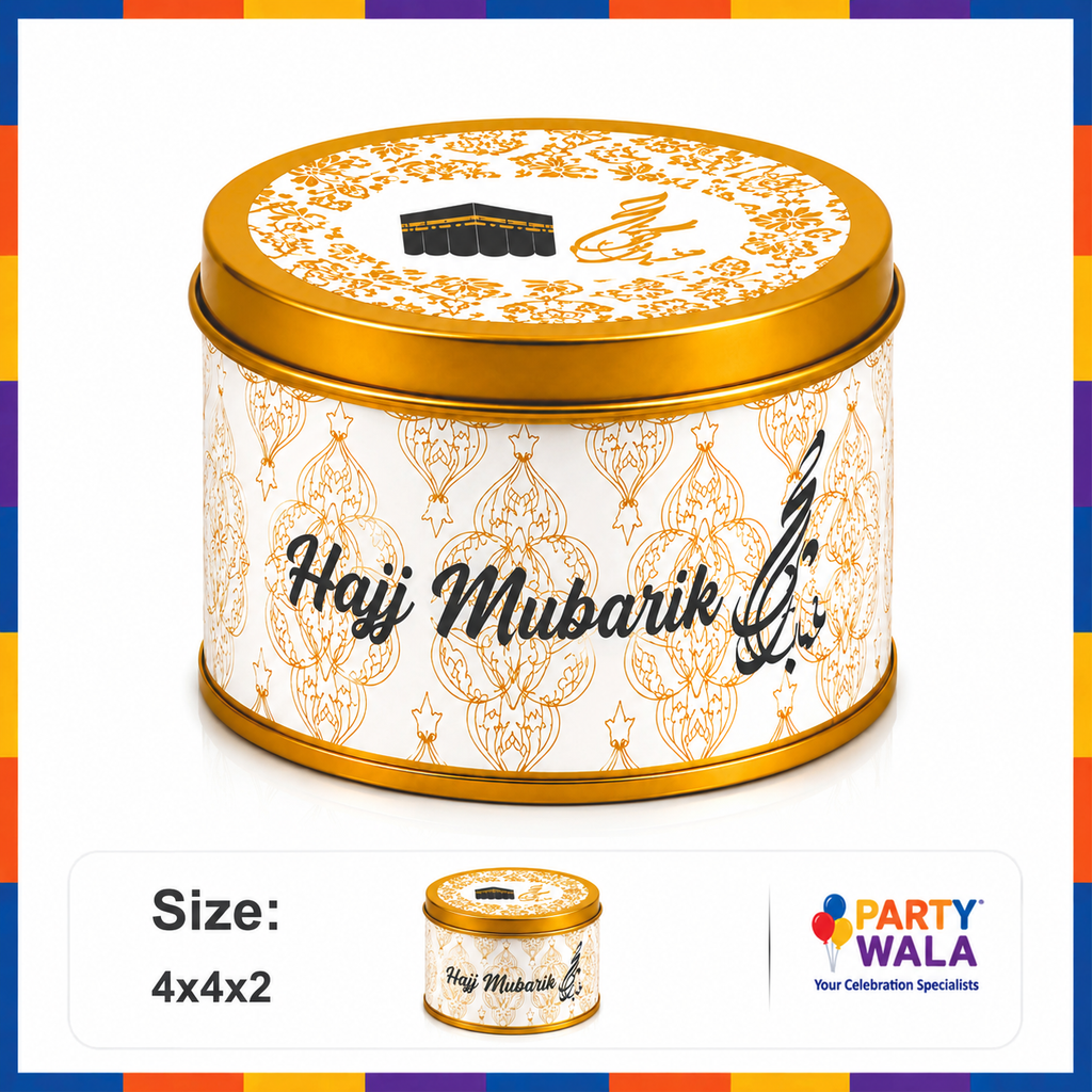 Tin Box Premium Tabarruk Gift – Hajj Mubarak Design (250 g)