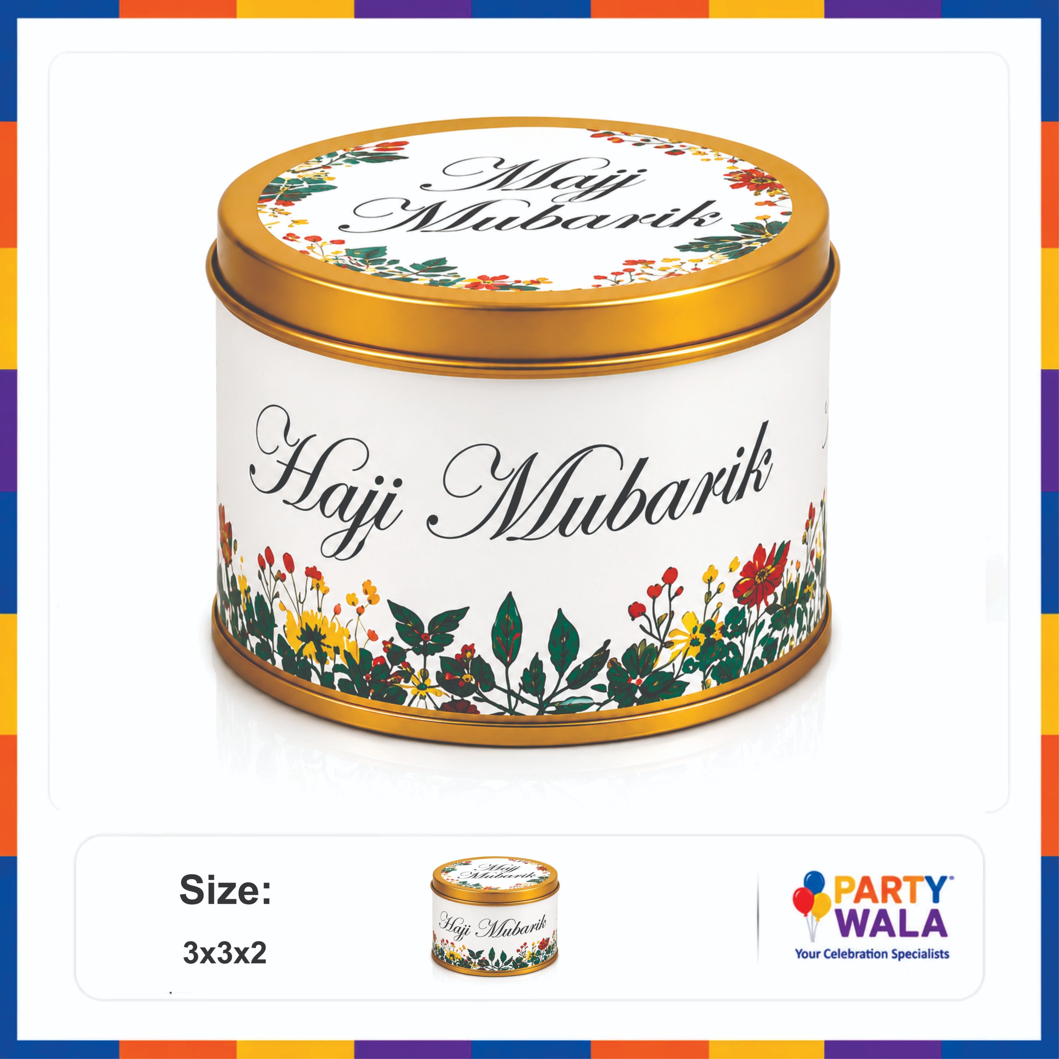Tin Box Premium Tabarruk Gift – Hajj Mubarak Design