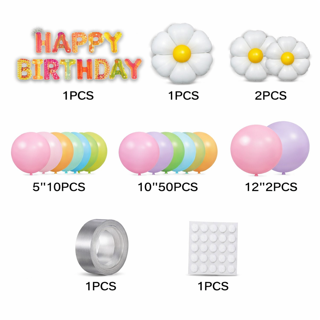 68pcs Daisy Flower Balloon Garland Set For Butterfly & Flower Theme Birthday Decoration and Celebration Item: YY-337