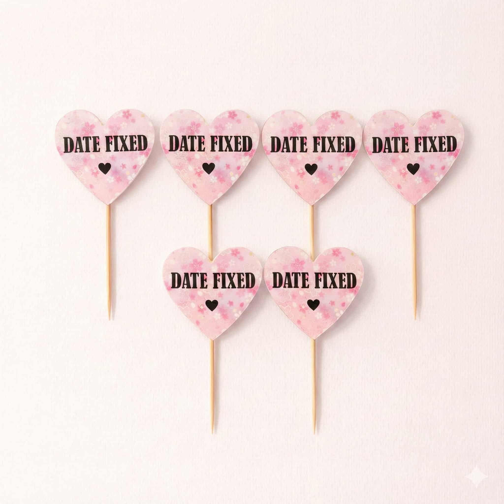 Date Fix Cake/Cup-cake Topper (Pack of 10)
