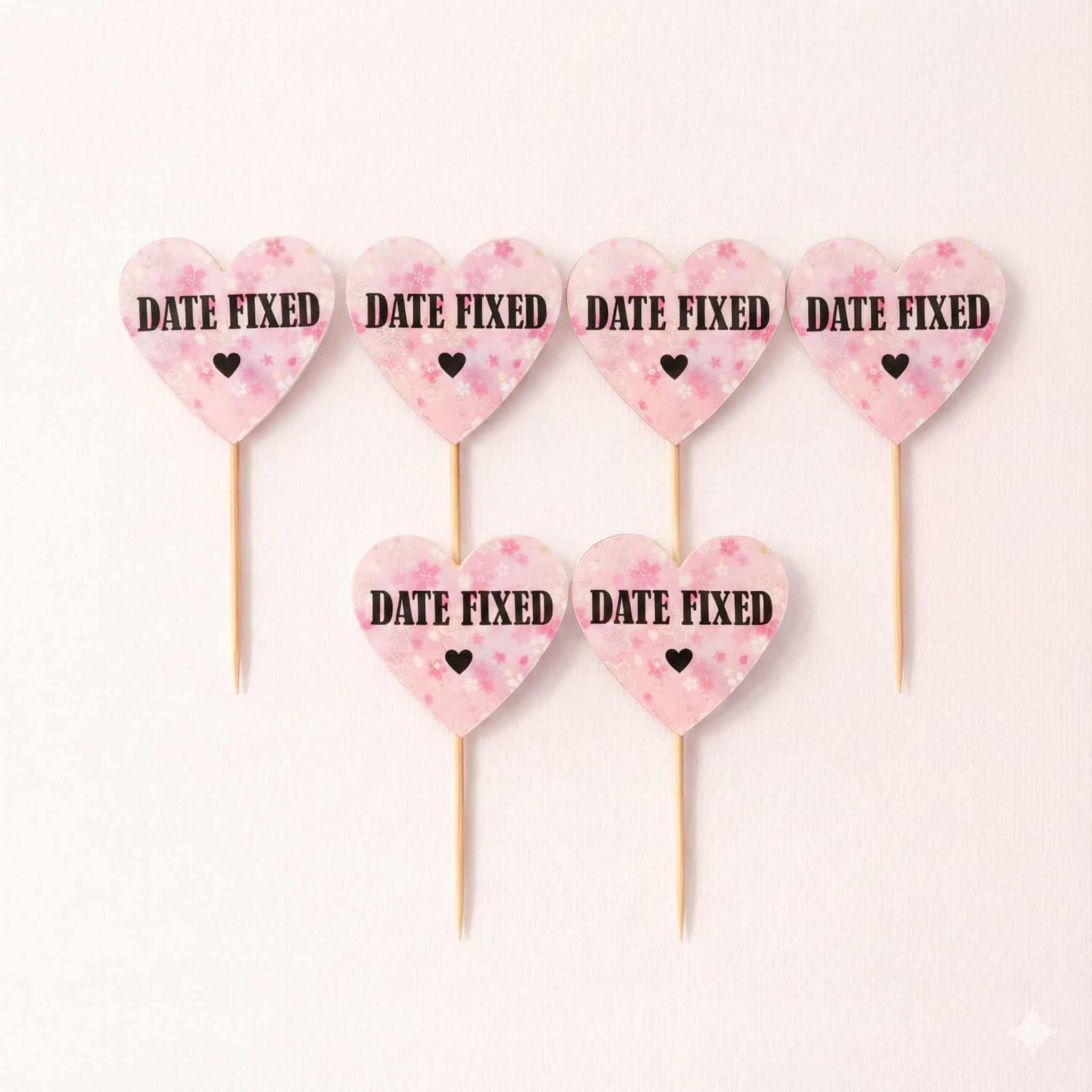 Date Fix Cake/Cup-cake Topper (Pack of 10)