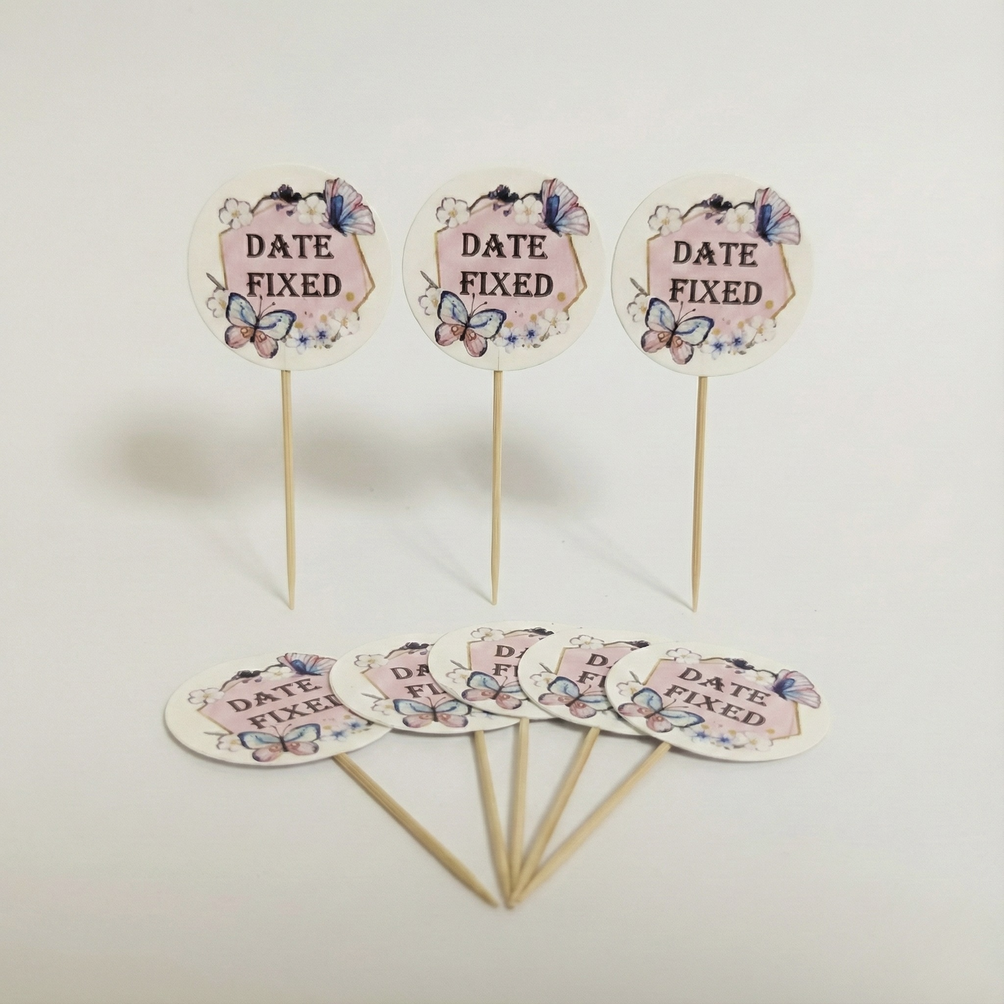 Date Fix Cake/Cup-cake Topper (Pack of 10)