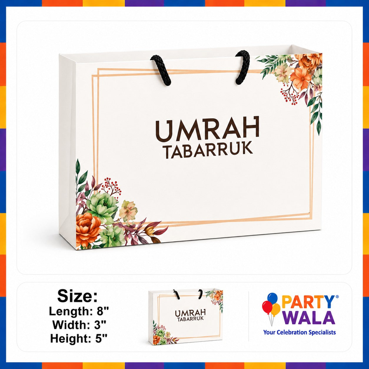 Elegant Paper Bags for Gifts – Hajj Mubarak Design