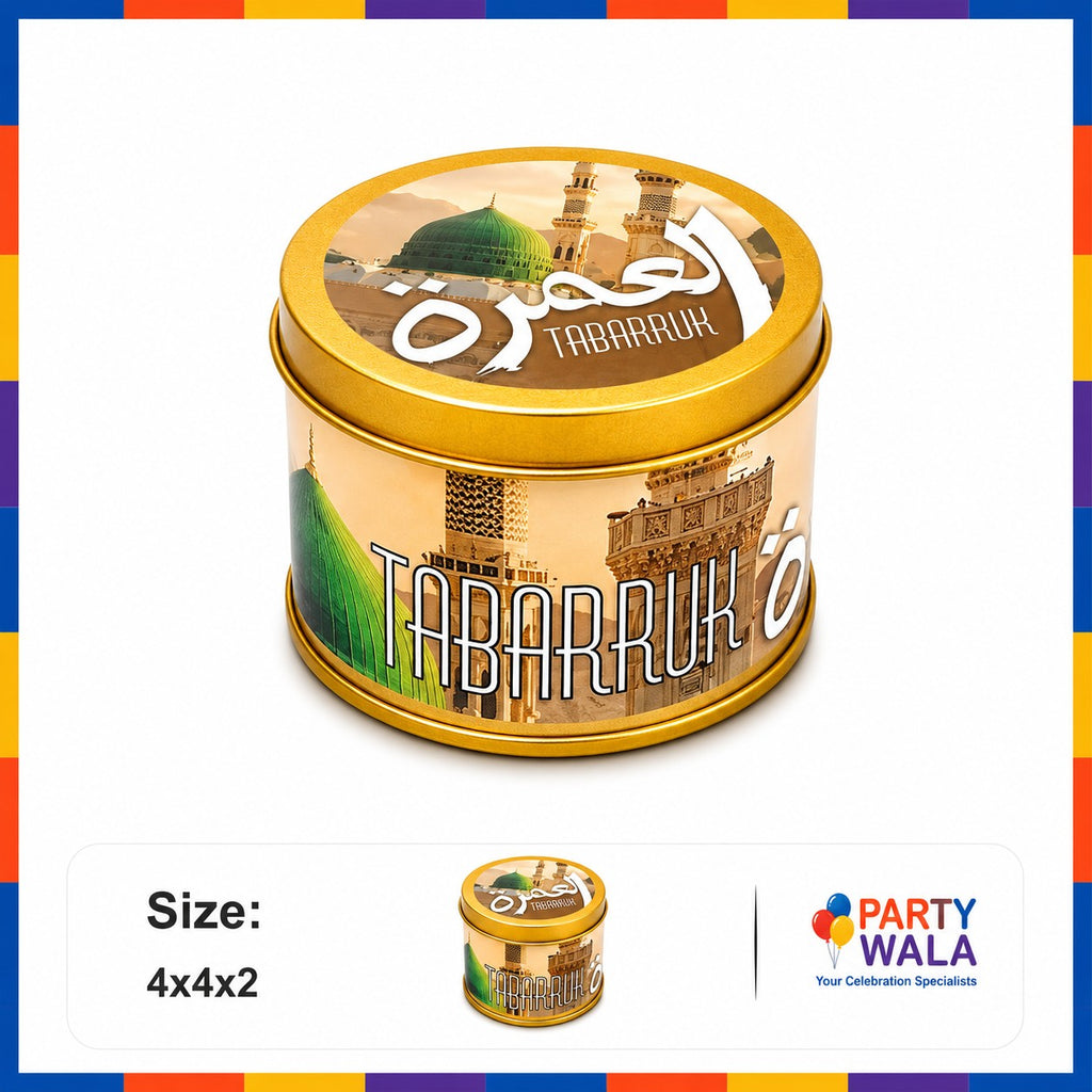 Tin Box Premium Tabarruk Gift – Hajj Mubarak Design (250 g)