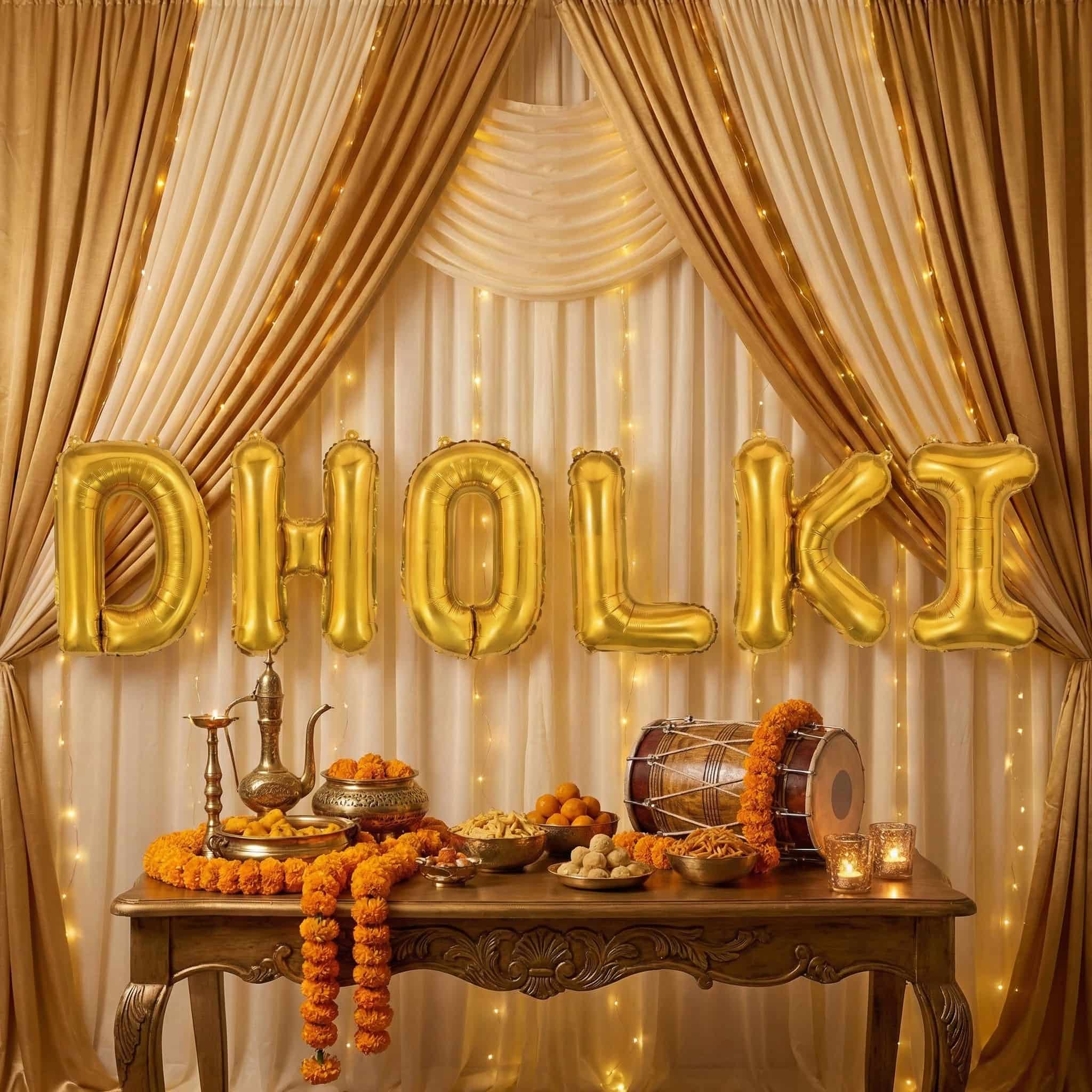 Dholki Foil Letter Balloons For Dholki, Mehndi celebrations