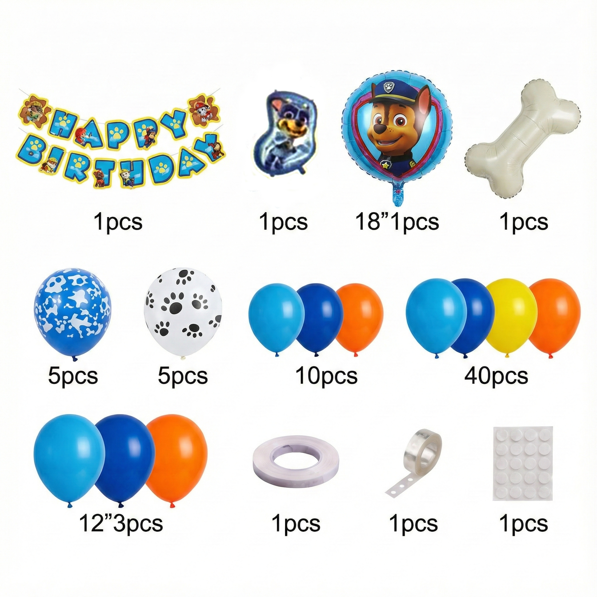 Dog Theme Birthday Party Bundle (70 Pcs) Item#YY-069