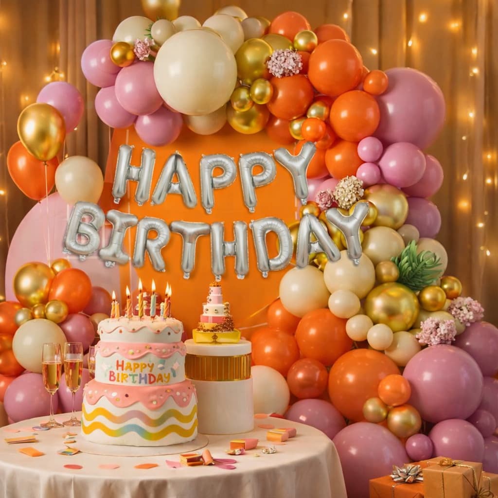 75Pcs/Set Elegant Birthday Balloon Decoration Kit Set Item#23499