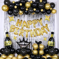 80-PCS Elegant Black & Gold Balloon Kit For Birthday And Party Celebration P-851