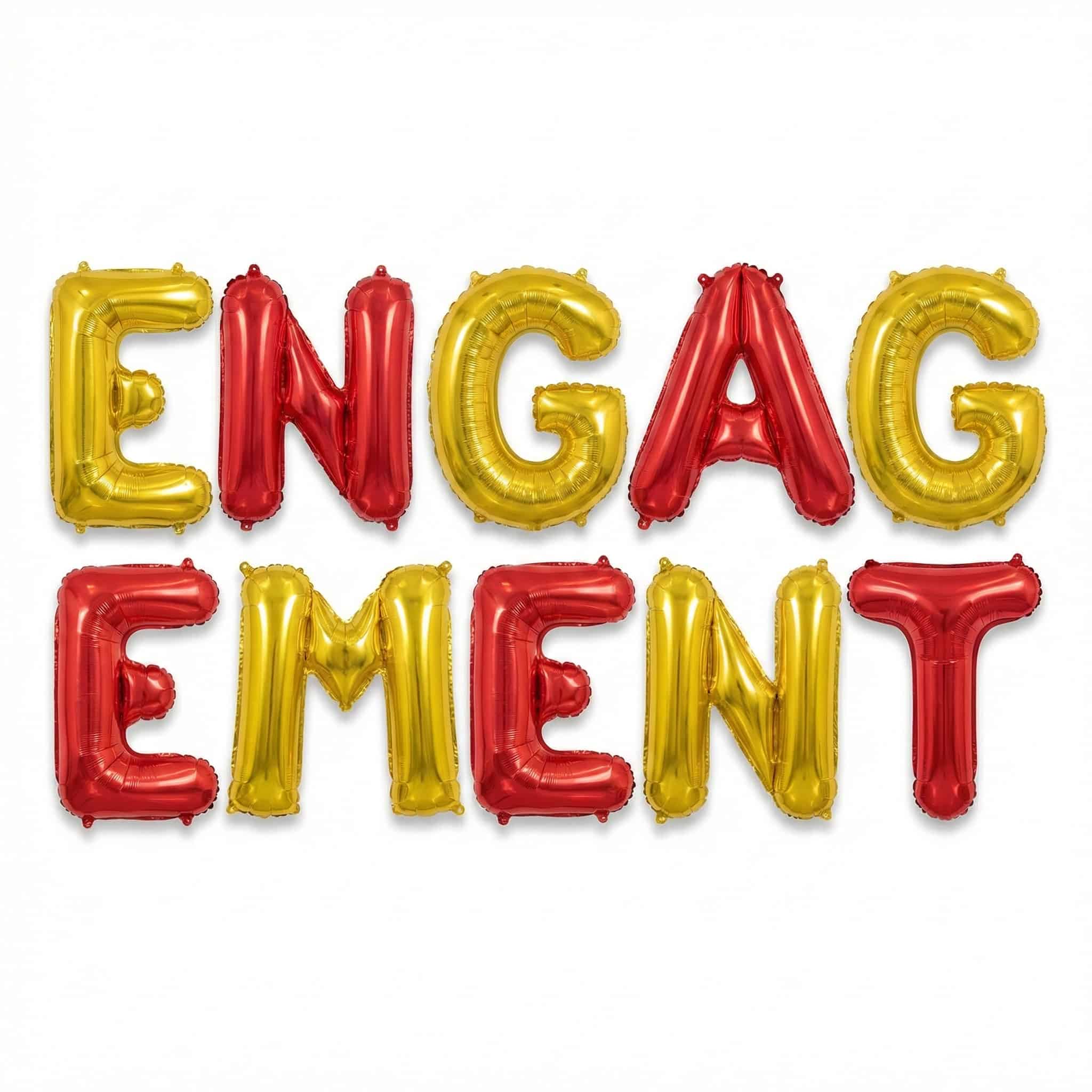 Engagement Letter Foil Balloons For Engagement Party Or Bridal Shower Decoration