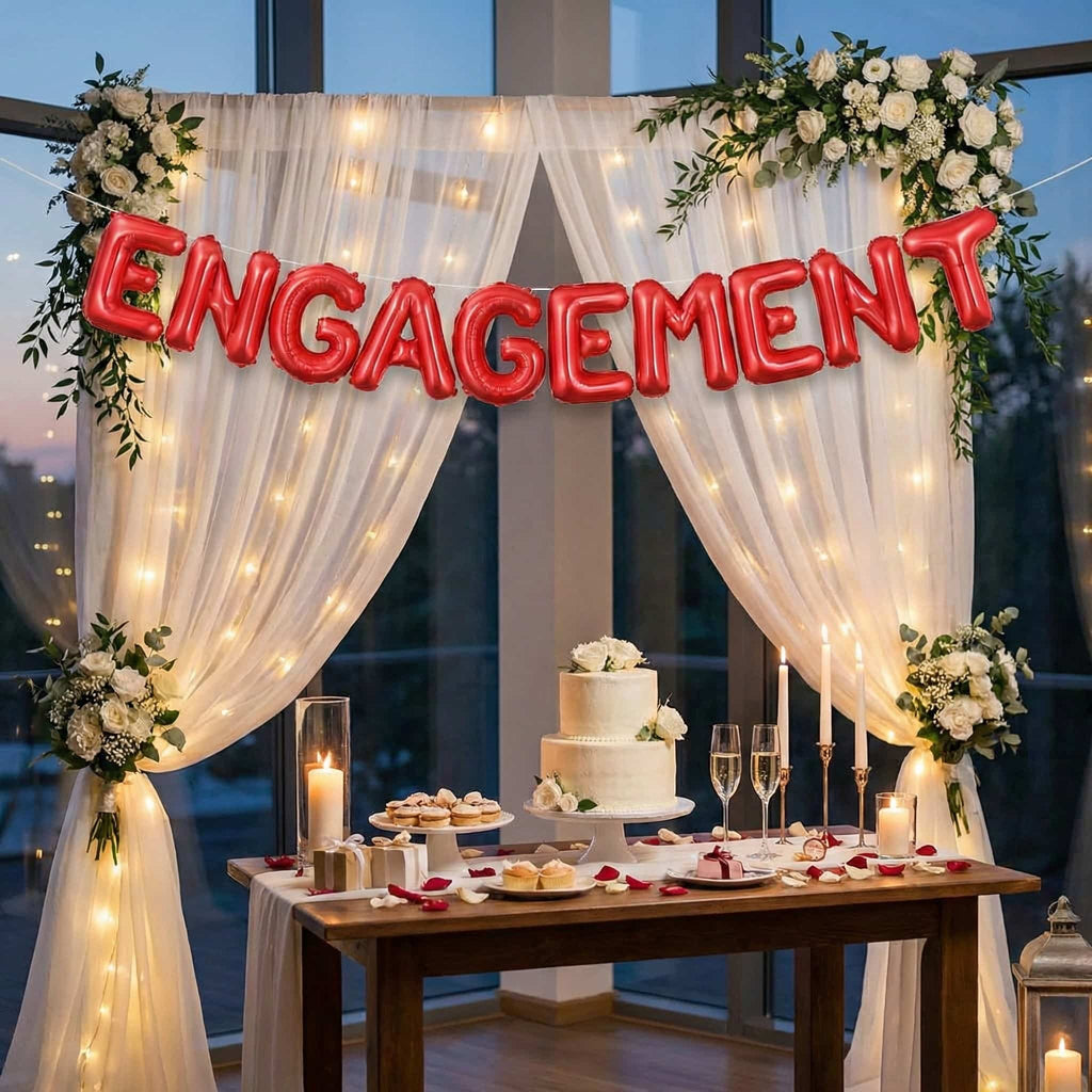 Engagement Letter Foil Balloons For Engagement Party Or Bridal Shower Decoration