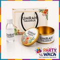 Elegant Floral Gift Set (with Tin Box 250g) - Umrah Tabarruk Packaging