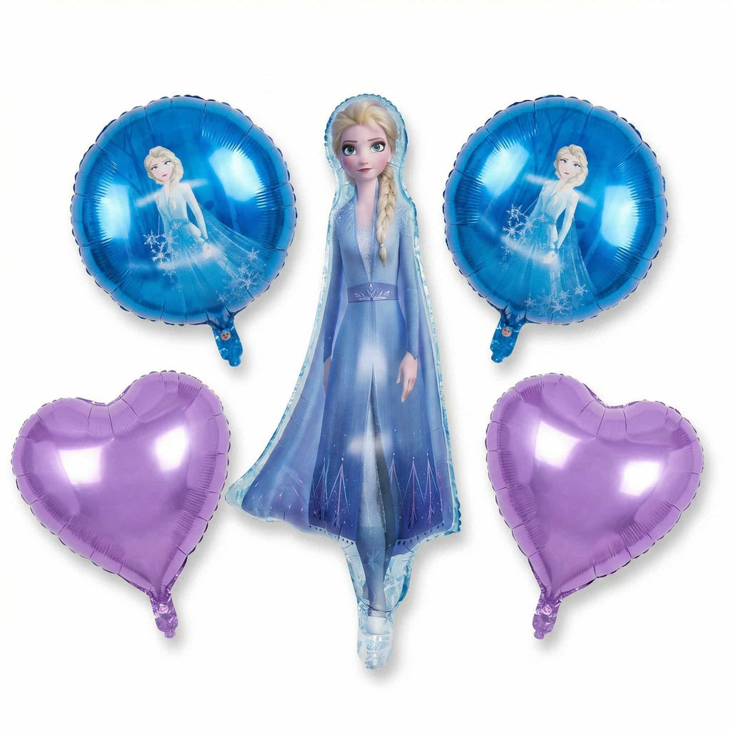 Frozen Elsa Cartoon Foil Balloon Set - 5 Pieces For Frozen Theme Party and Decoration