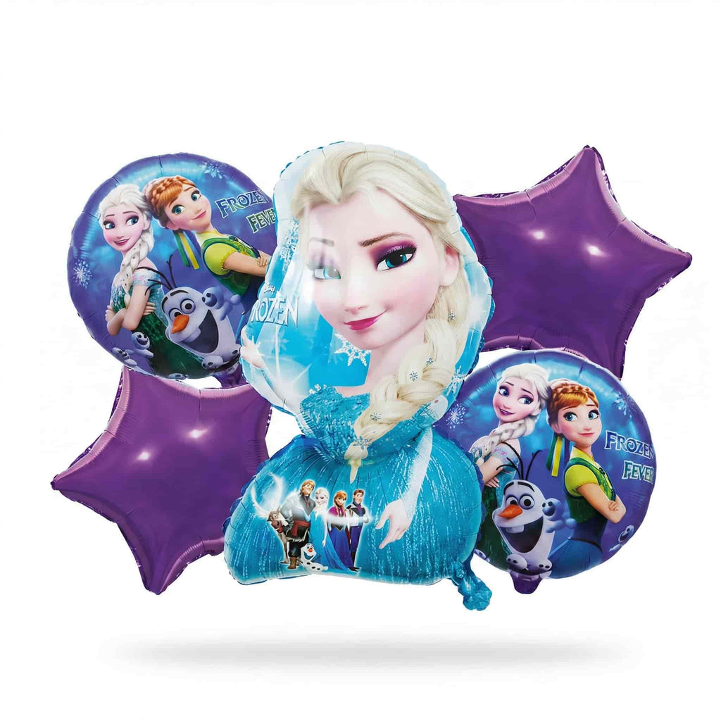 Frozen Elsa Themed Birthday Exclusive Foil Balloons (5 Pcs)