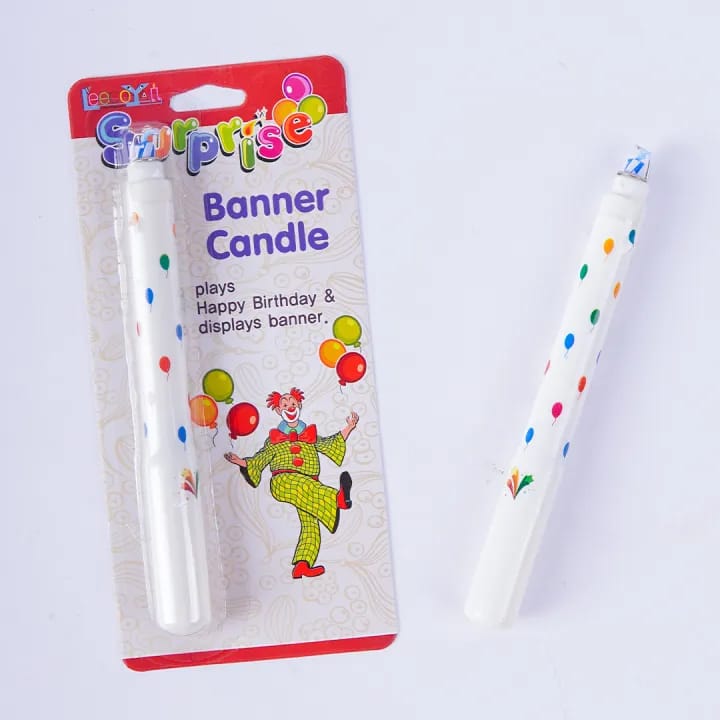 Funny Happy Birthday Banner Candle Cake Decoration