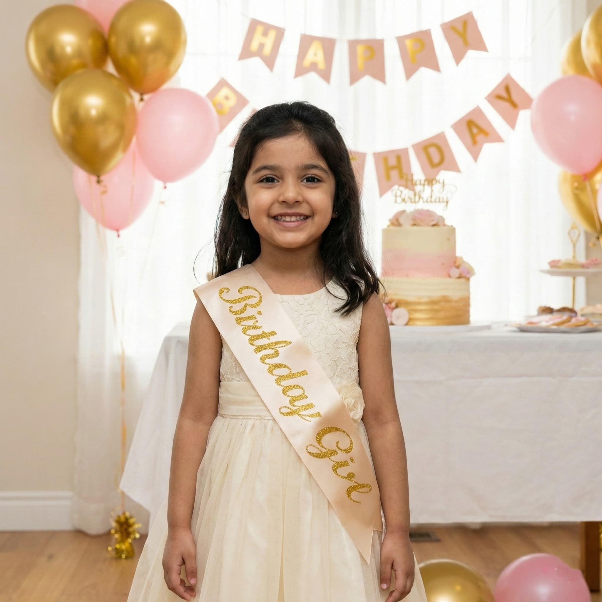 Birthday Girl Glittered Sash For Birthday Party Event and Celebration
