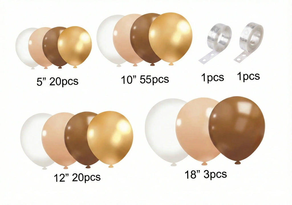 Luxury Brown & Gold Birthday Balloons theme Item#P-1252