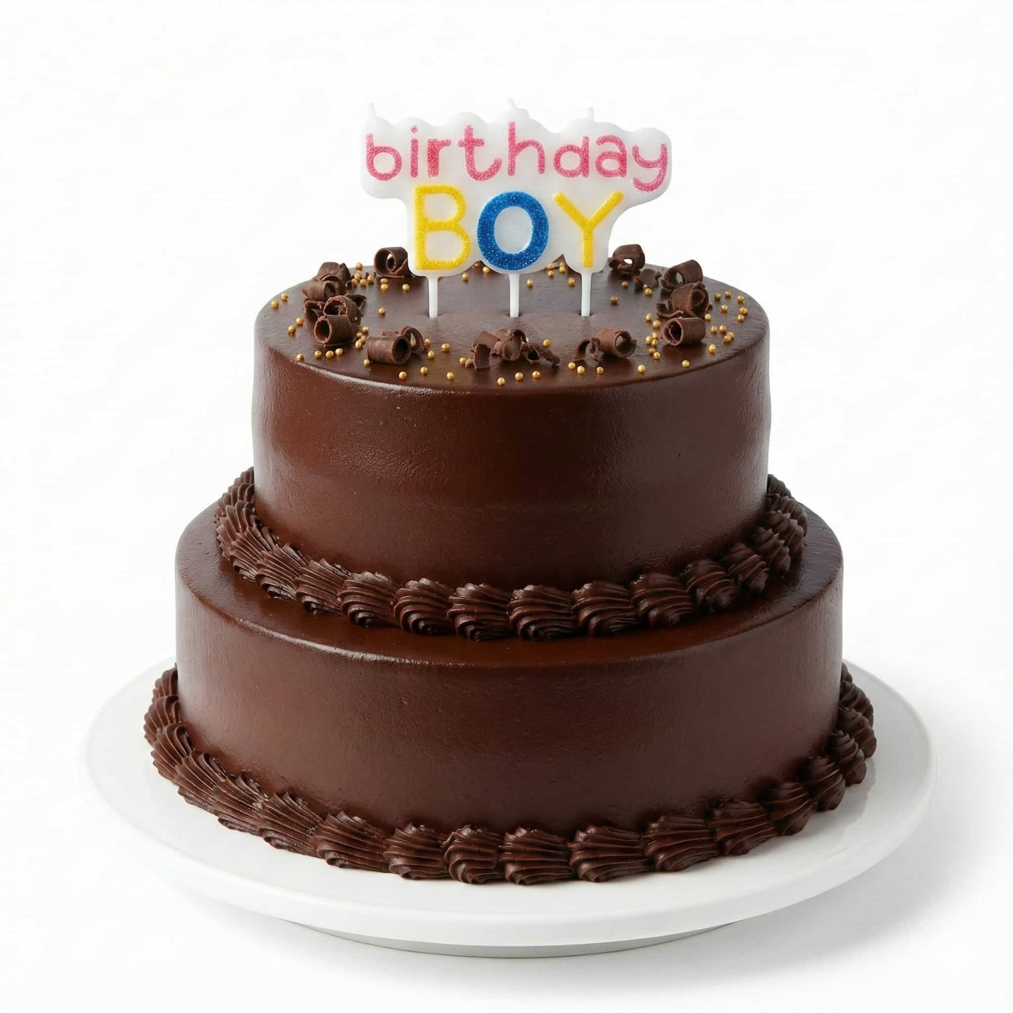 Glitter Birthday BOY Statement Cake Topper Candle