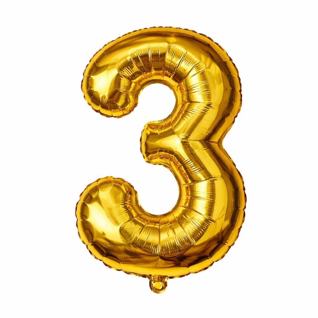Golden Number Foil Balloon - Size (16 inches) for Birthday / Anniversary Party Decoration and Celebration
