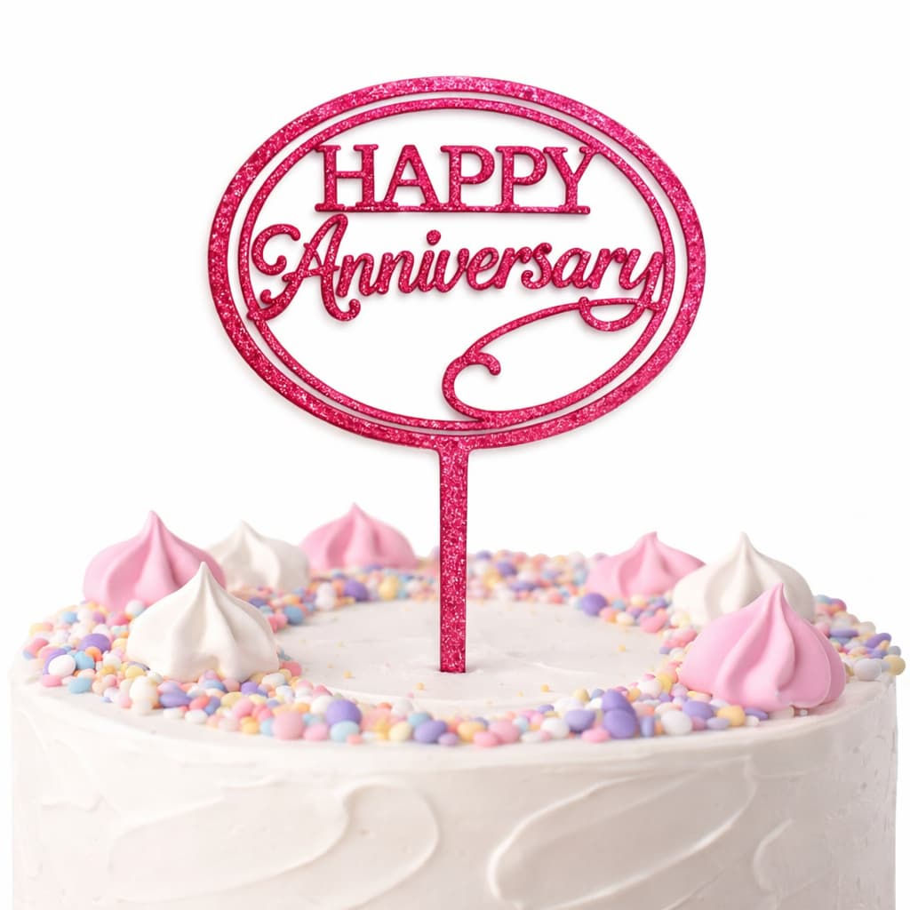 Happy Anniversary Glitters Cake Topper