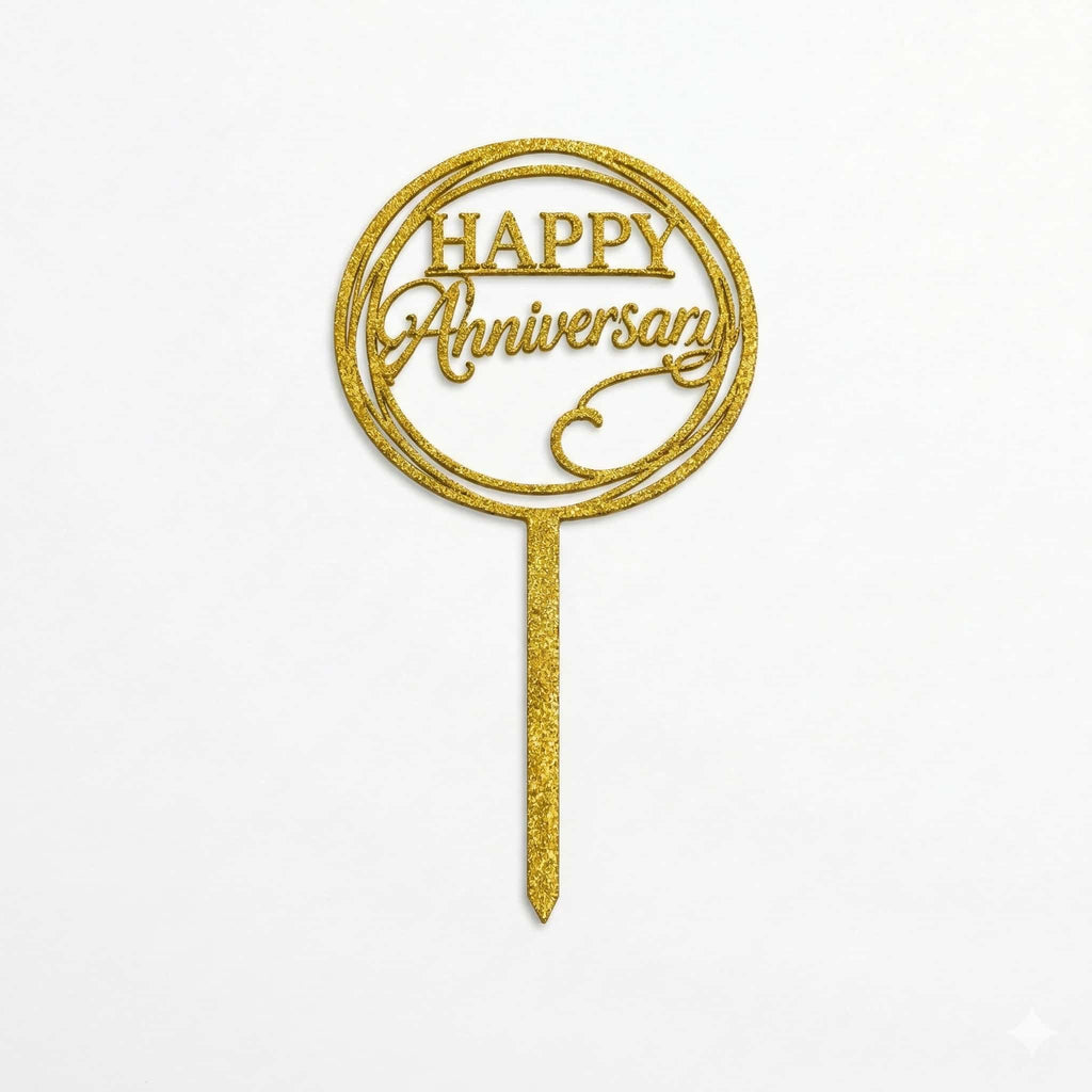 Happy Anniversary Glitters Cake Topper