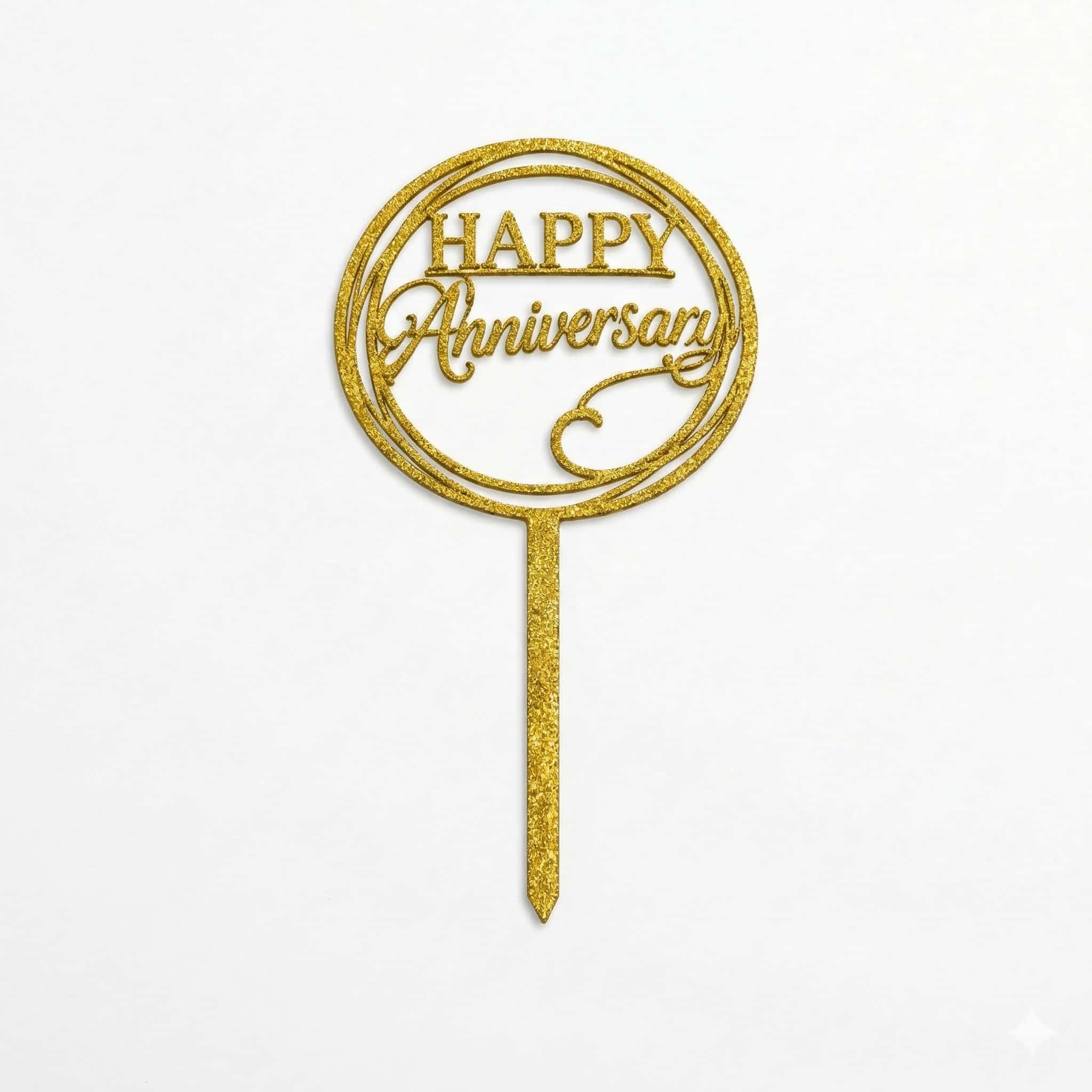 Happy Anniversary Glitters Cake Topper