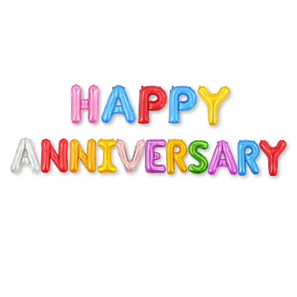Happy Anniversary Foil Letter Balloons for Anniversary Theme Celebration & Decoration