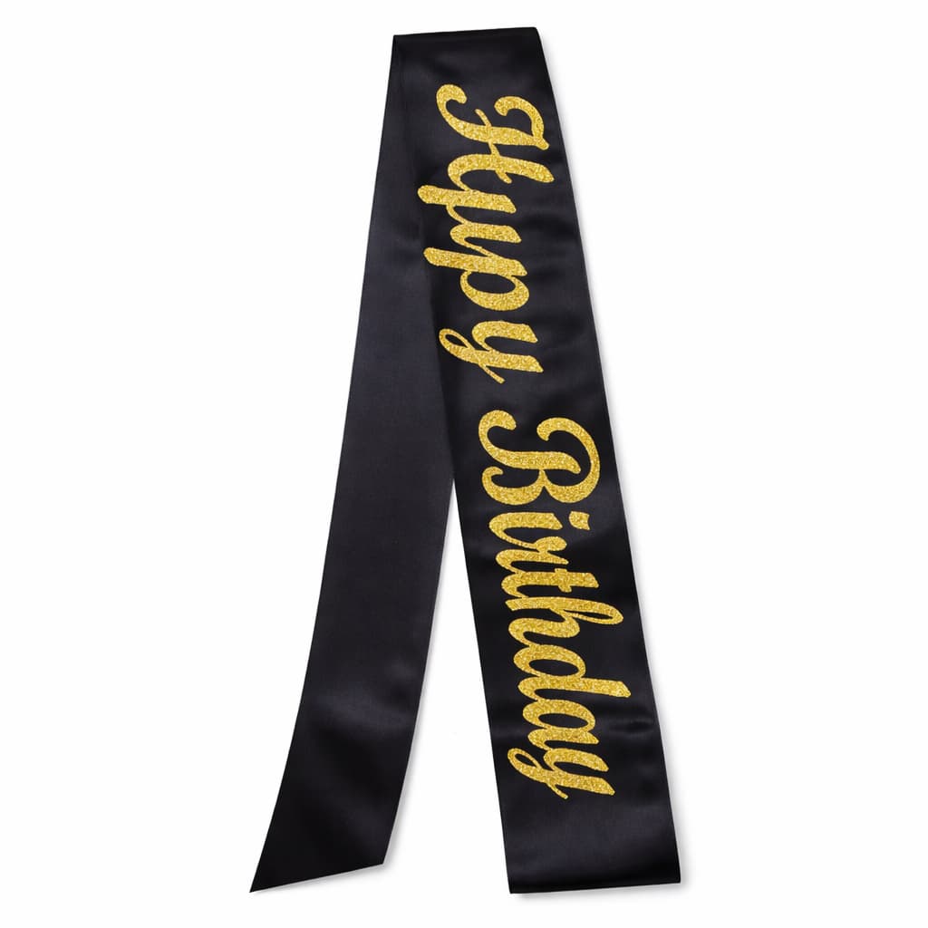 Happy birthday Shoulder Strap Hot Glitter Print For Birthday Party Decoration and Celebrations