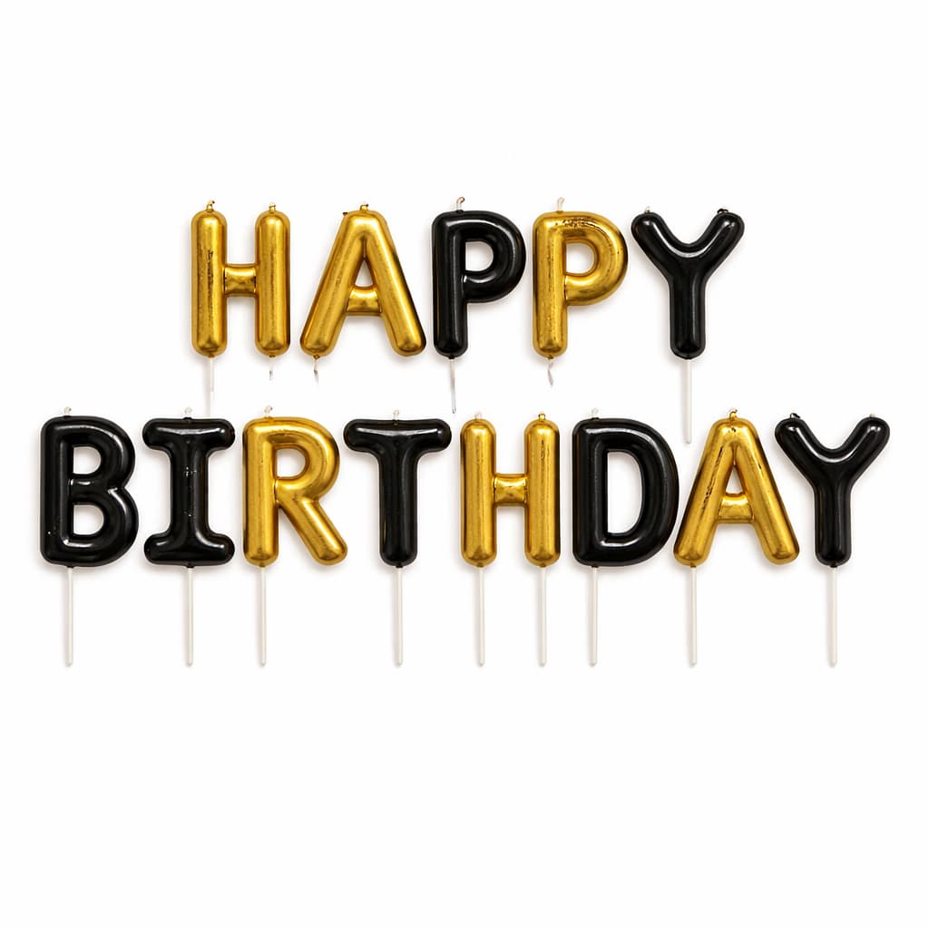 Happy Birthday Letter Foil Balloons in 14 Different Colors (13 Pcs)