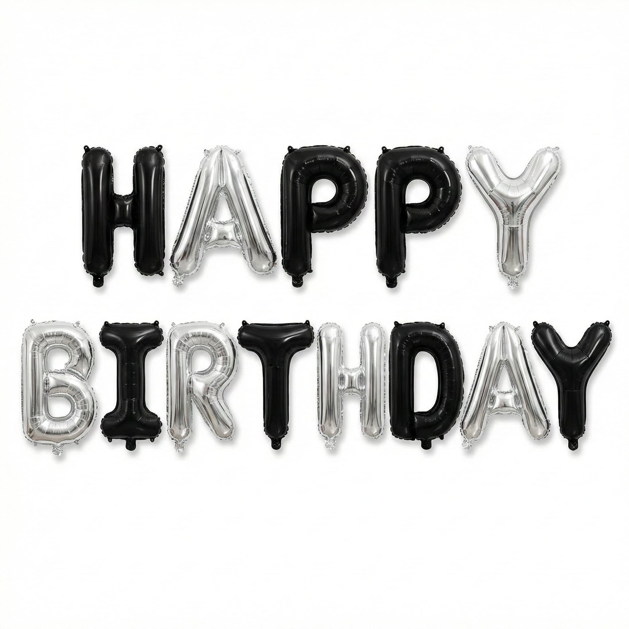 Happy Birthday Letter Foil Balloons in 14 Different Colors (13 Pcs)