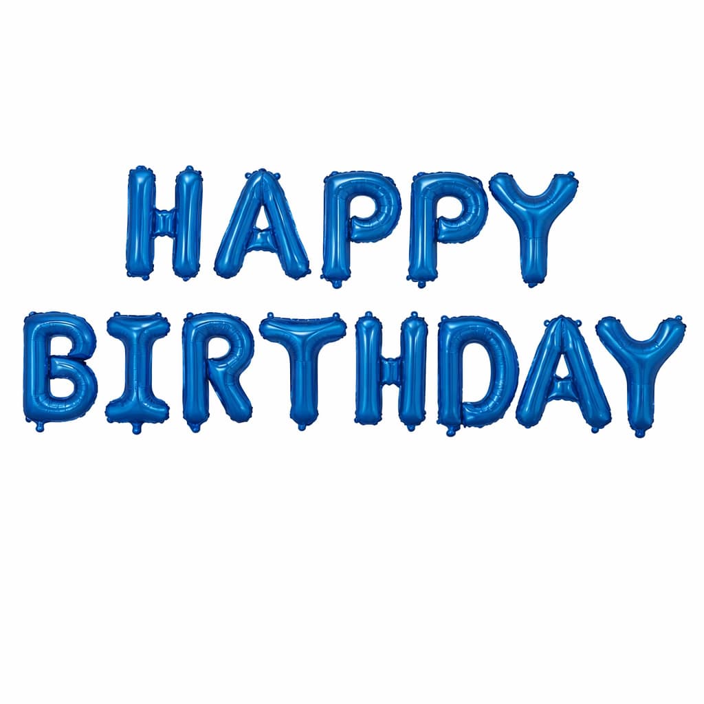 Happy Birthday Letter Foil Balloons in 14 Different Colors (13 Pcs)