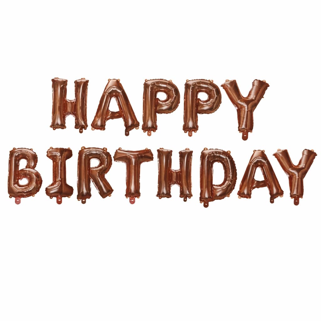 Happy Birthday Letter Foil Balloons in 14 Different Colors (13 Pcs)