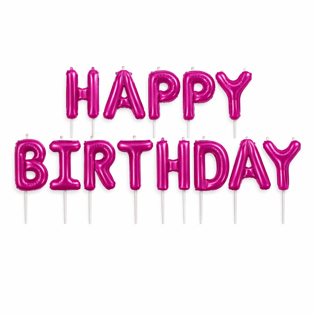 Happy Birthday Letter Foil Balloons in 14 Different Colors (13 Pcs)