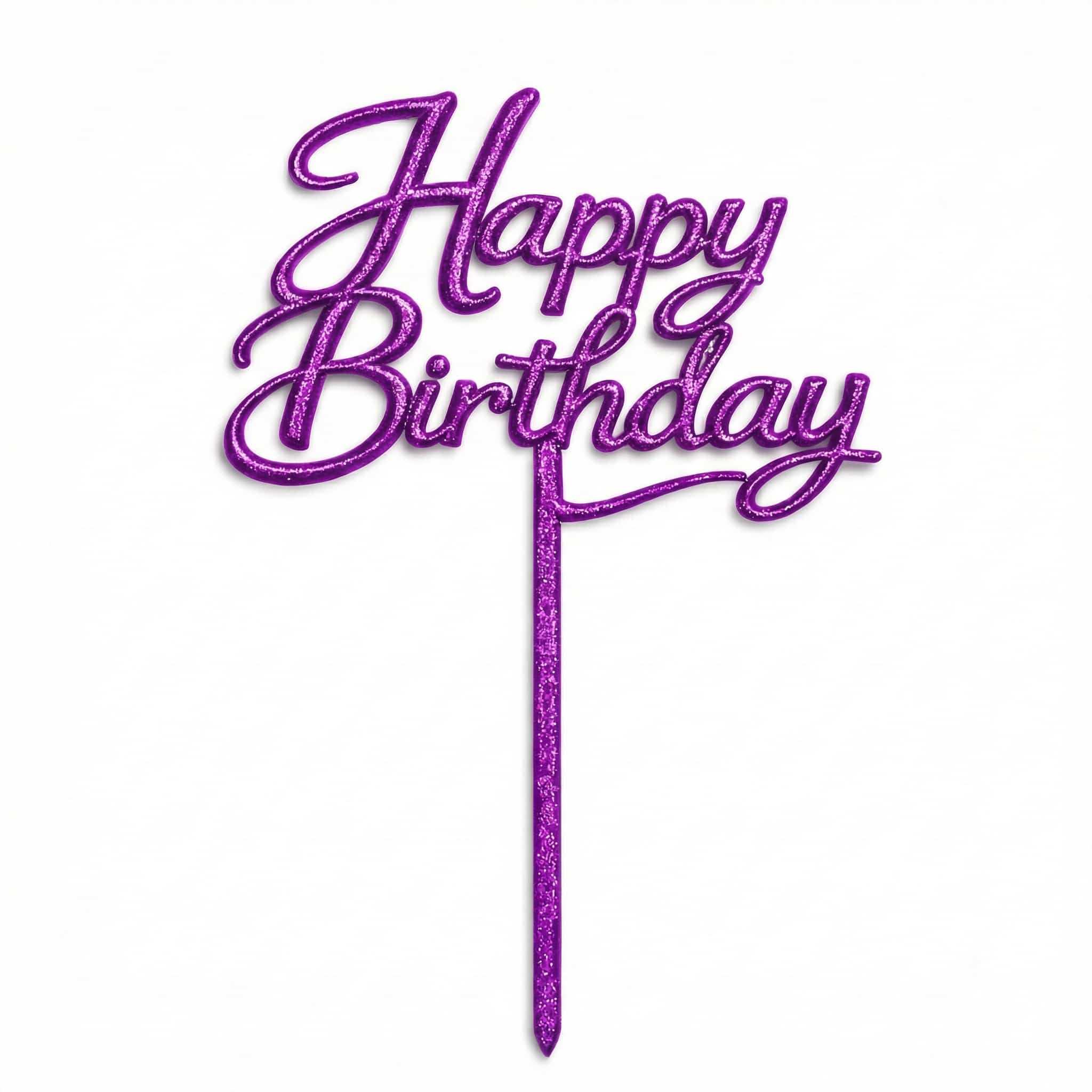 Happy Birthday Glitter Cake Toppers