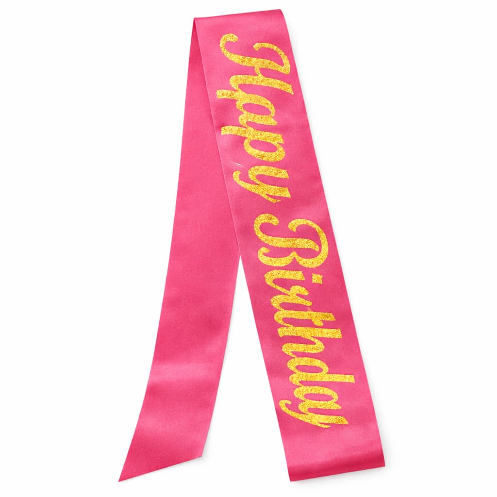 Happy birthday Shoulder Strap Hot Glitter Print For Birthday Party Decoration and Celebrations