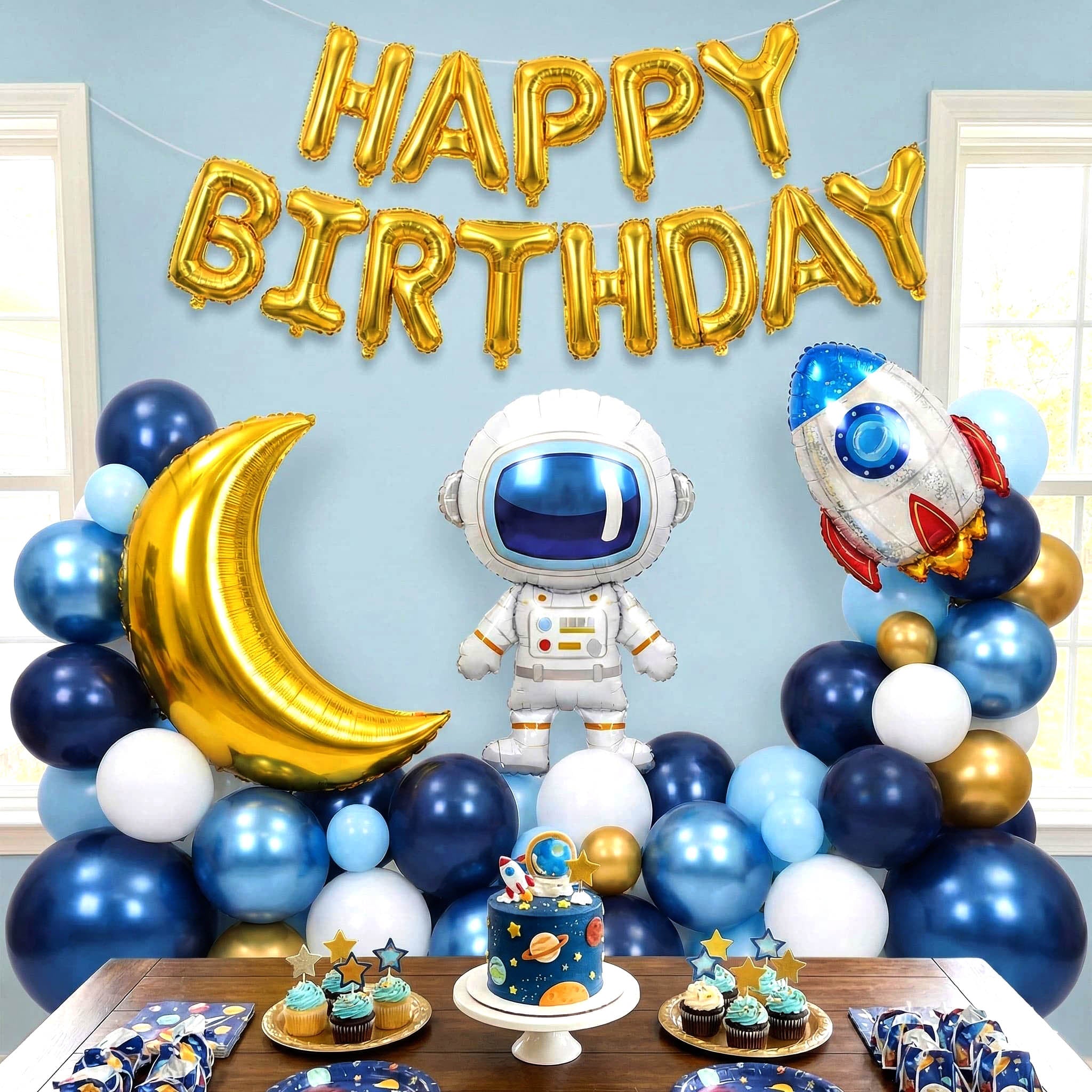Happy Birthday Spaceman Theme Set For Space Theme Birthday Decoration and Celebration Item# P-879