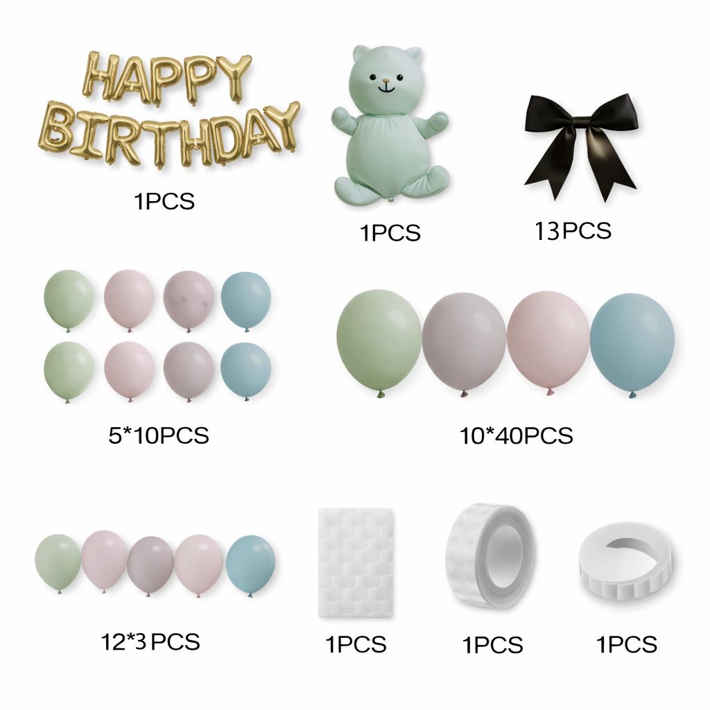 71 PCS/Set Happy Birthday Teddy Bear Theme Balloon Set For Birthday Party Decorations Item:SR-732