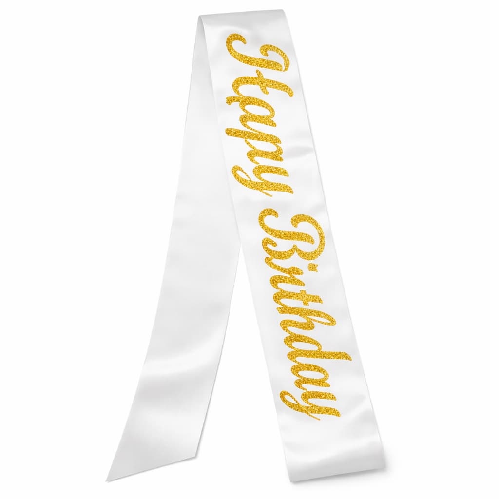Happy birthday Shoulder Strap Hot Glitter Print For Birthday Party Decoration and Celebrations