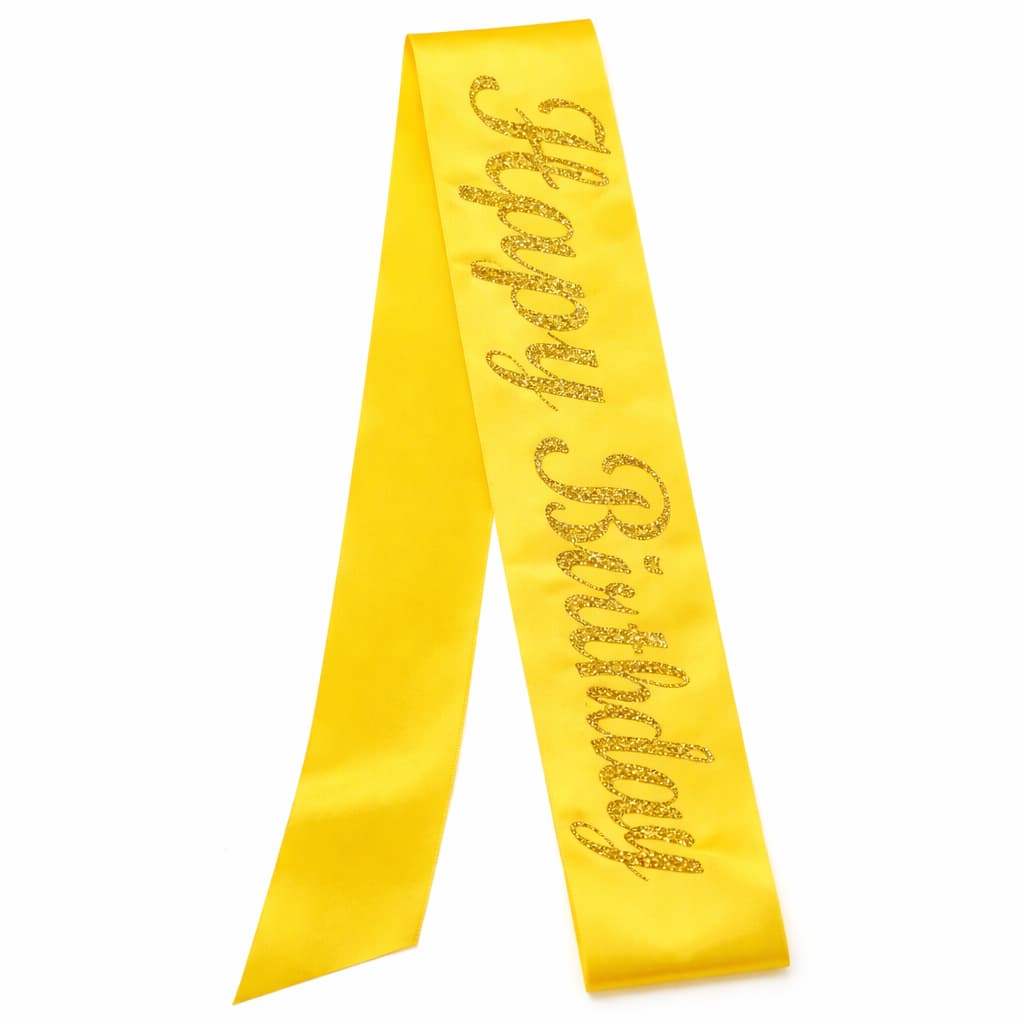 Happy birthday Shoulder Strap Hot Glitter Print For Birthday Party Decoration and Celebrations