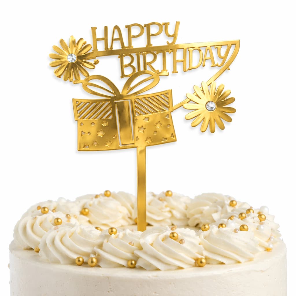 Happy Birthday Gift Style Topper For Cake Decoration