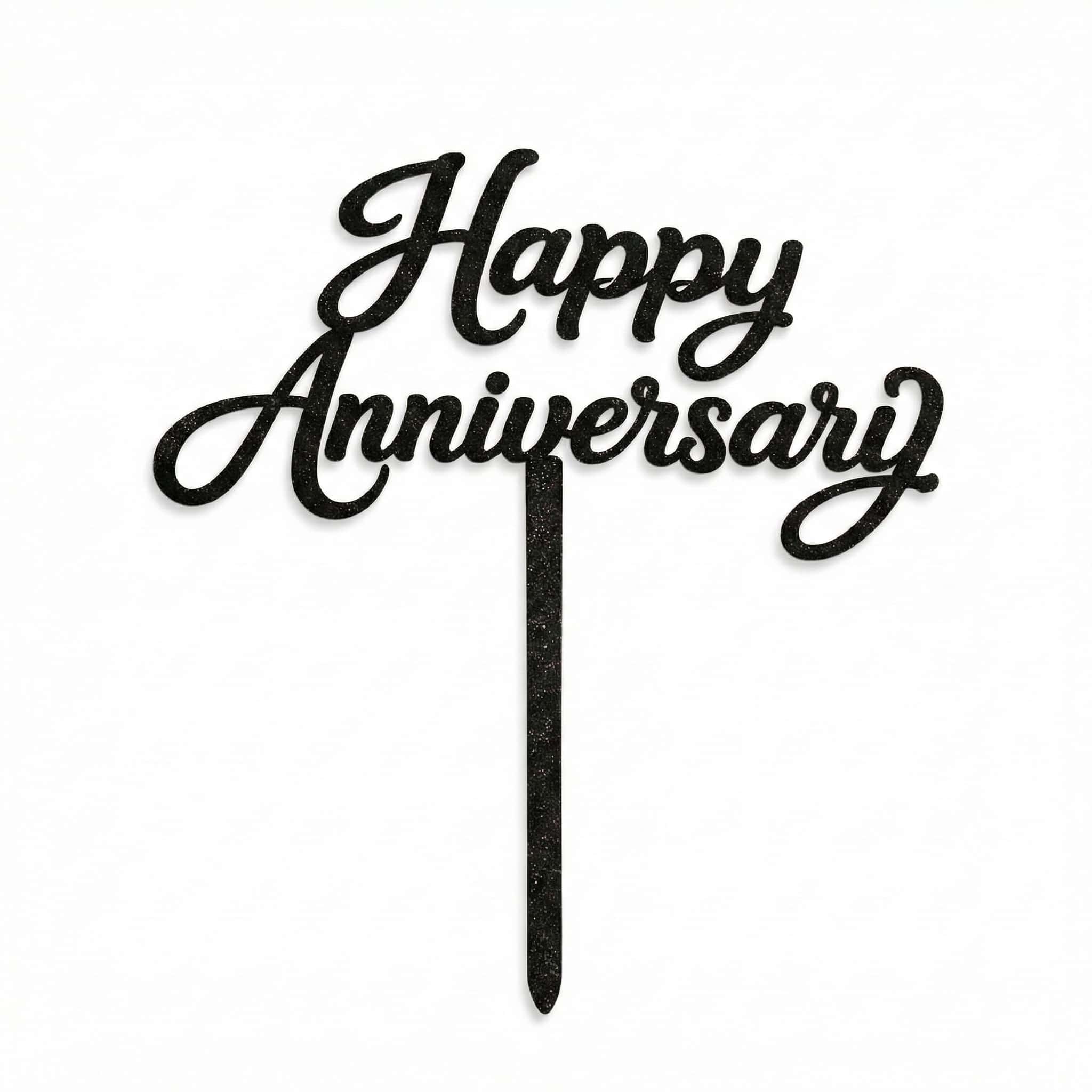 Happy Anniversary Glitter Cake Topper – 3 Color Options