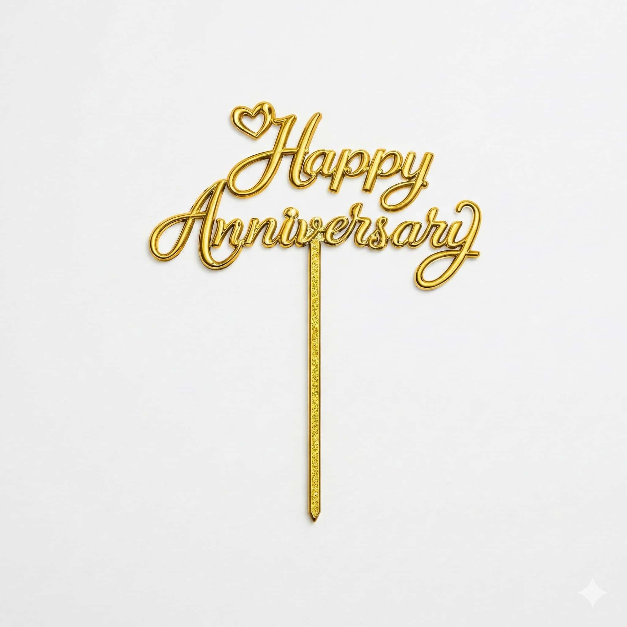 Happy Anniversary Glitter Cake Topper – 3 Color Options