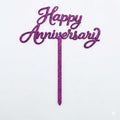 Happy Anniversary Glitter Cake Topper – 3 Color Options